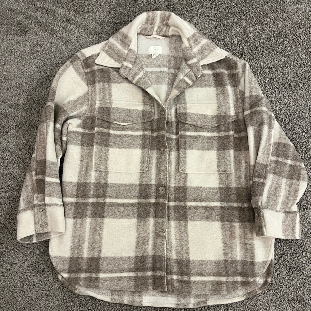 Plaid Button-Up Shirt Jacket